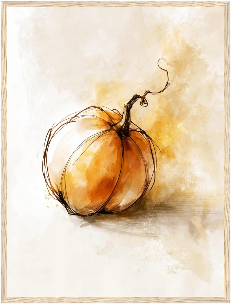 Einzelner Kürbis Herbst Poster