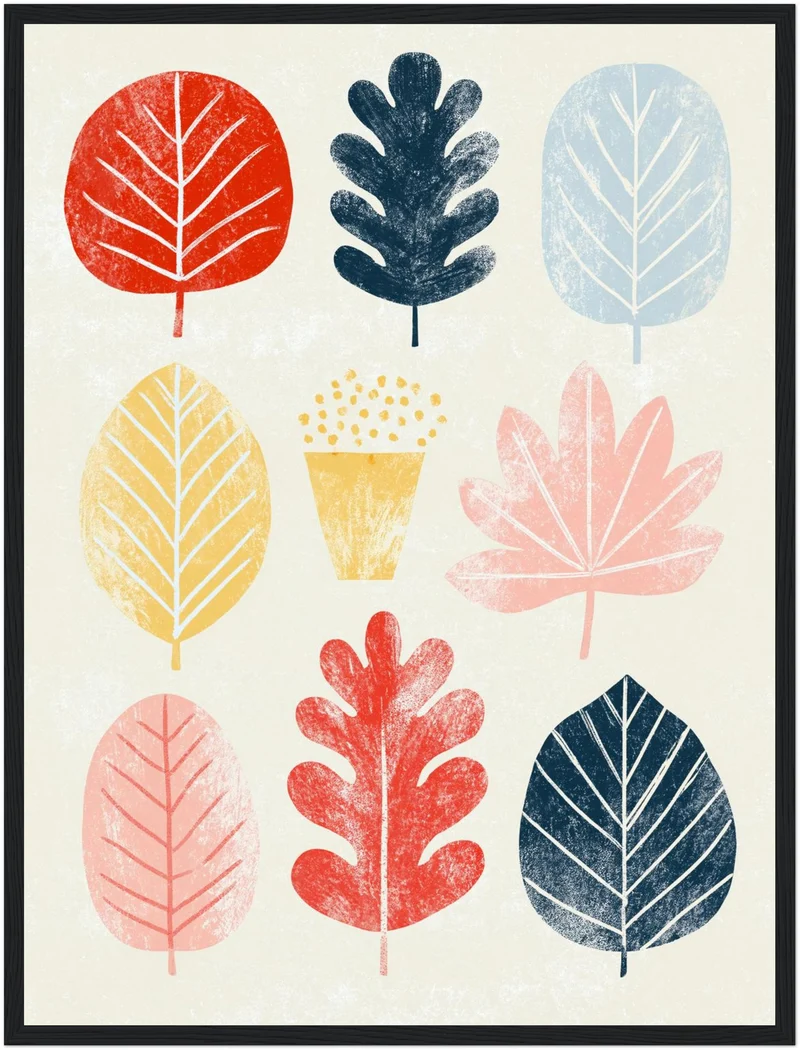 Bunte Blätter im Herbst Poster