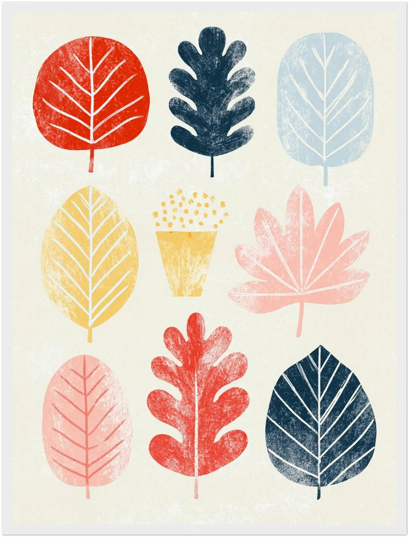 Bunte Blätter im Herbst Poster
