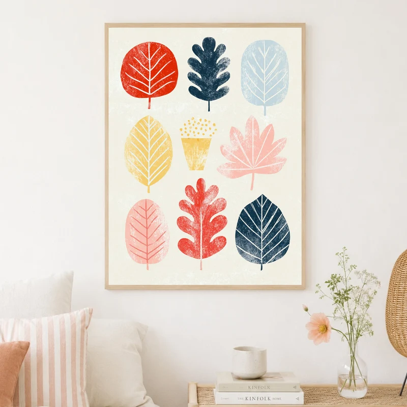 Bunte Blätter im Herbst Poster