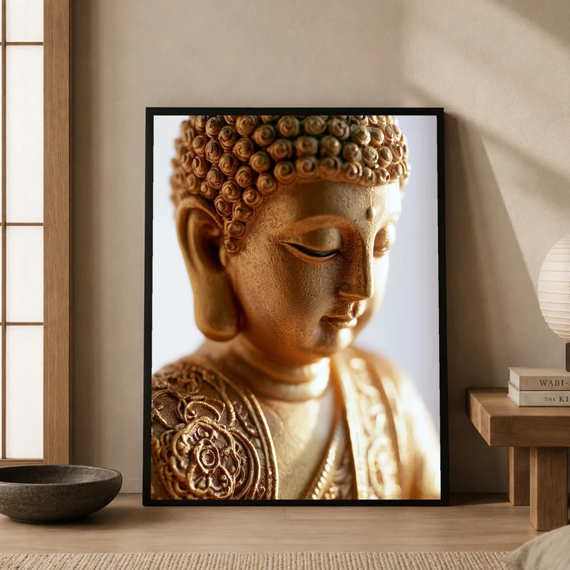 Goldener Buddha in Stille Poster