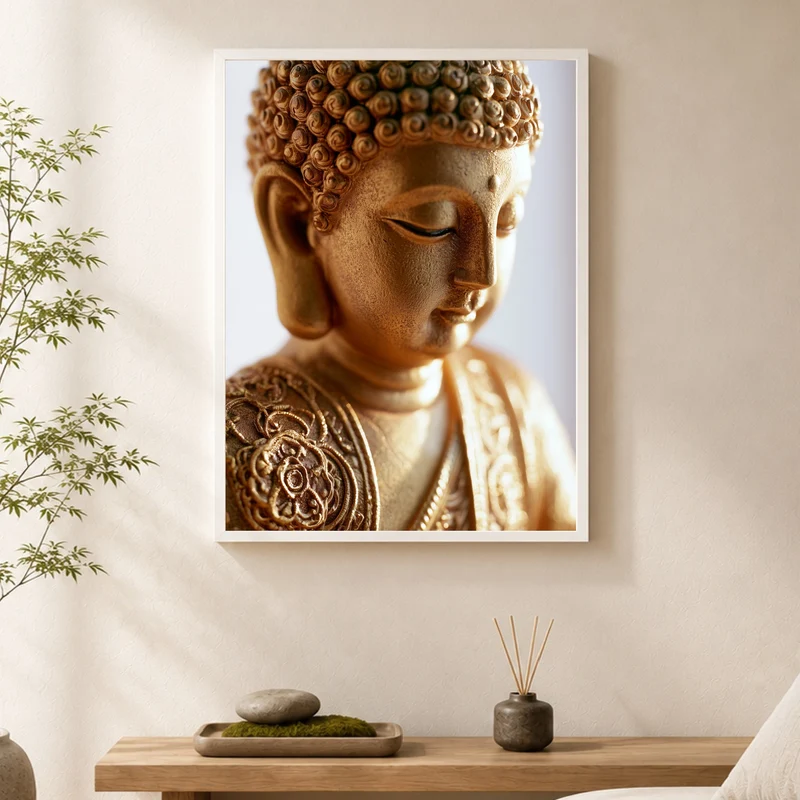 Goldener Buddha in Stille Poster
