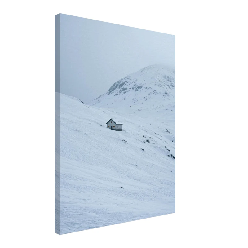 Einsame Hütte im Schnee Leinwand