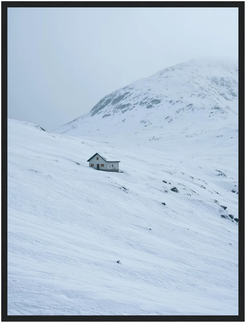 Einsame Hütte im Schnee Poster