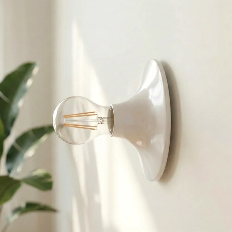 Minimalistische Wand & Deckenleuchte E27 | Retro Lampe Schwarz Rot Weiß~3906