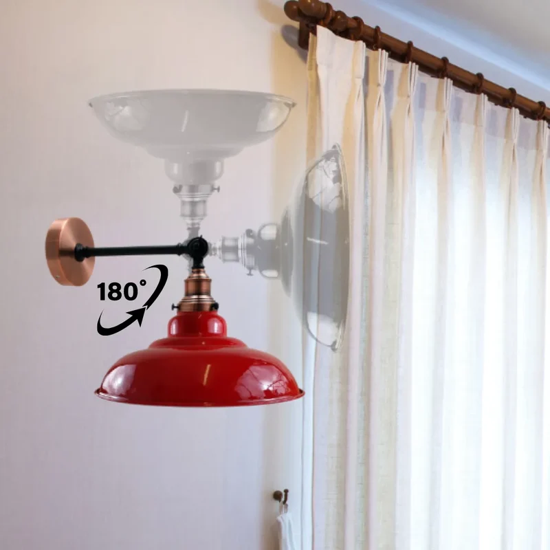 Verstellbare Wandleuchte – Vintage Fabrik Industrie Wandlampe | Ø 32cm | E27 ~3965