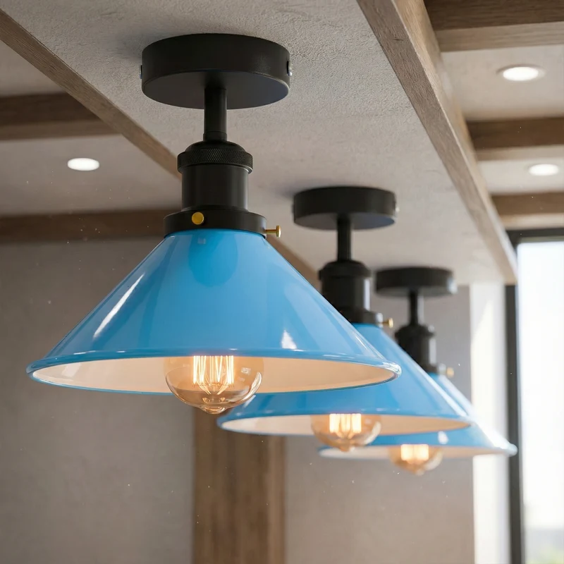 Retro Bistrolampe Decke – Industrie Vintage Deckenleuchte | Ø22cm | E27 ~4007