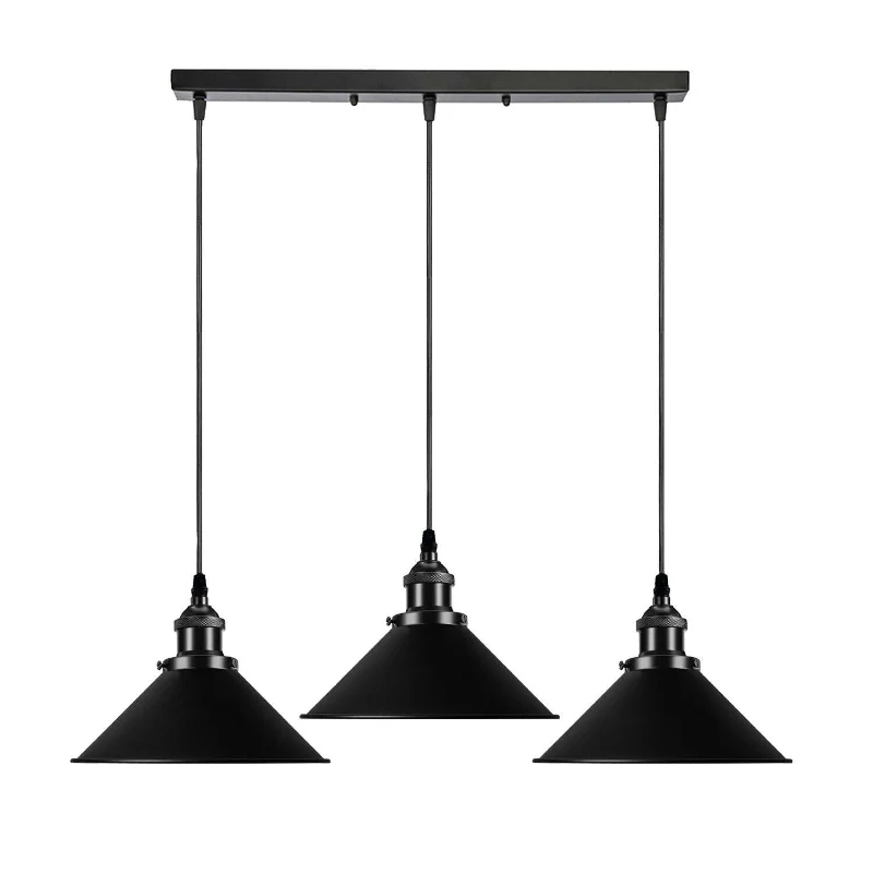 Vintage Pendelleuchte Schwarz 1- & 3-flammig Hängelampe ~3985