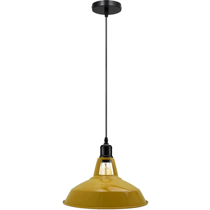 Farbige Vintage Pendelleuchte | Industriedesign E27 ~3953