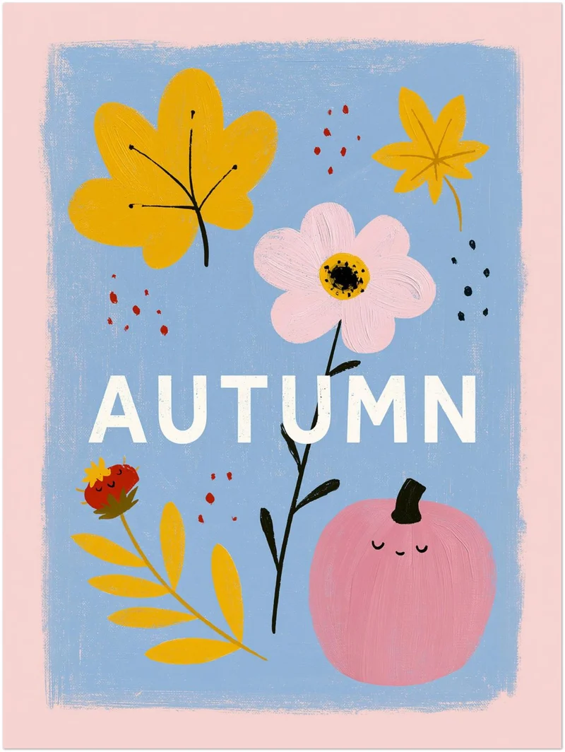 Herbst in Rosa und Gold Poster