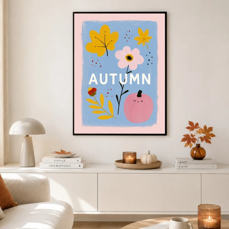Herbst in Rosa und Gold Poster