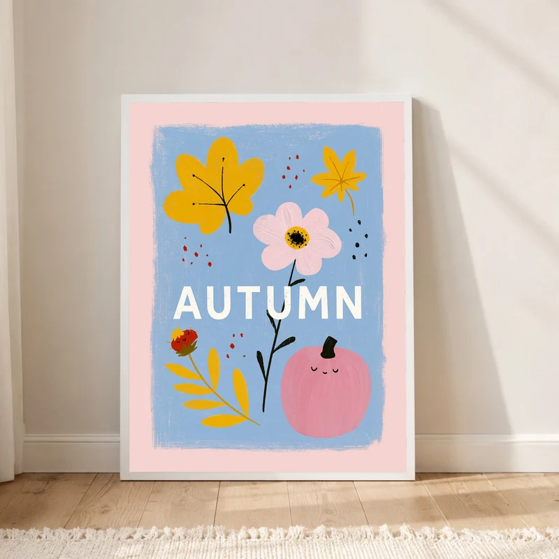 Herbst in Rosa und Gold Poster