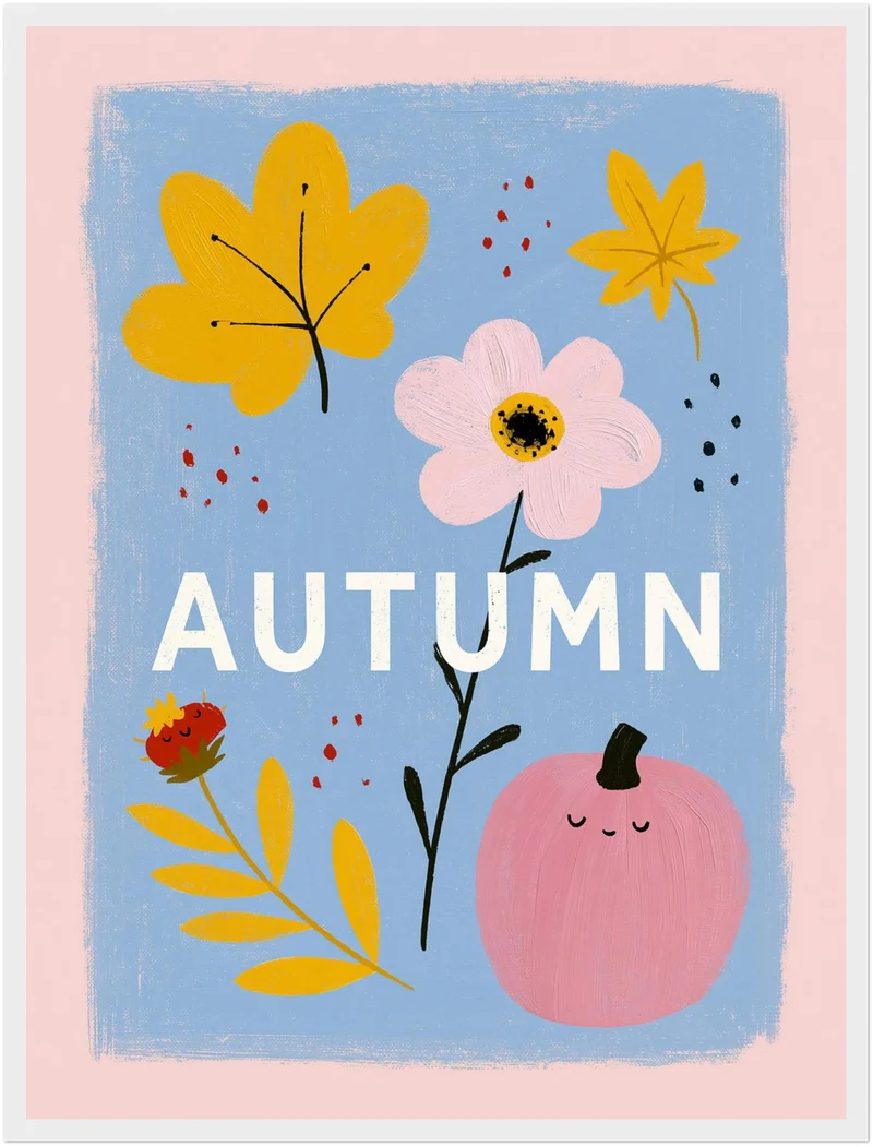 Herbst in Rosa und Gold Poster