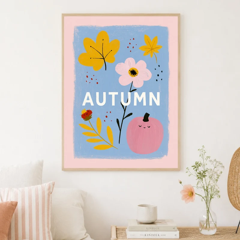 Herbst in Rosa und Gold Poster