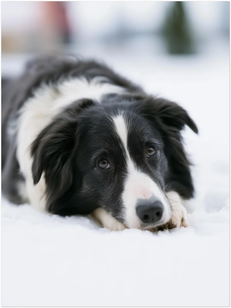 Border Collie im Schnee Leinwand