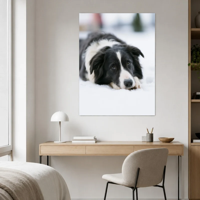 Border Collie im Schnee Leinwand