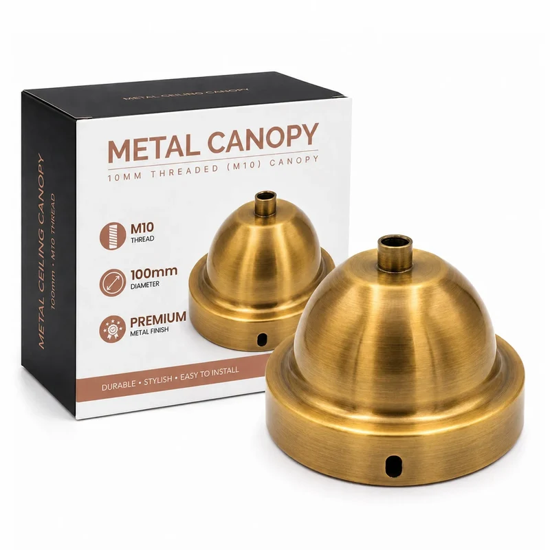 Metall Deckenrosette Ø 100 mm | M10 Gewinde Premium Deckenbaldachin Set~3899