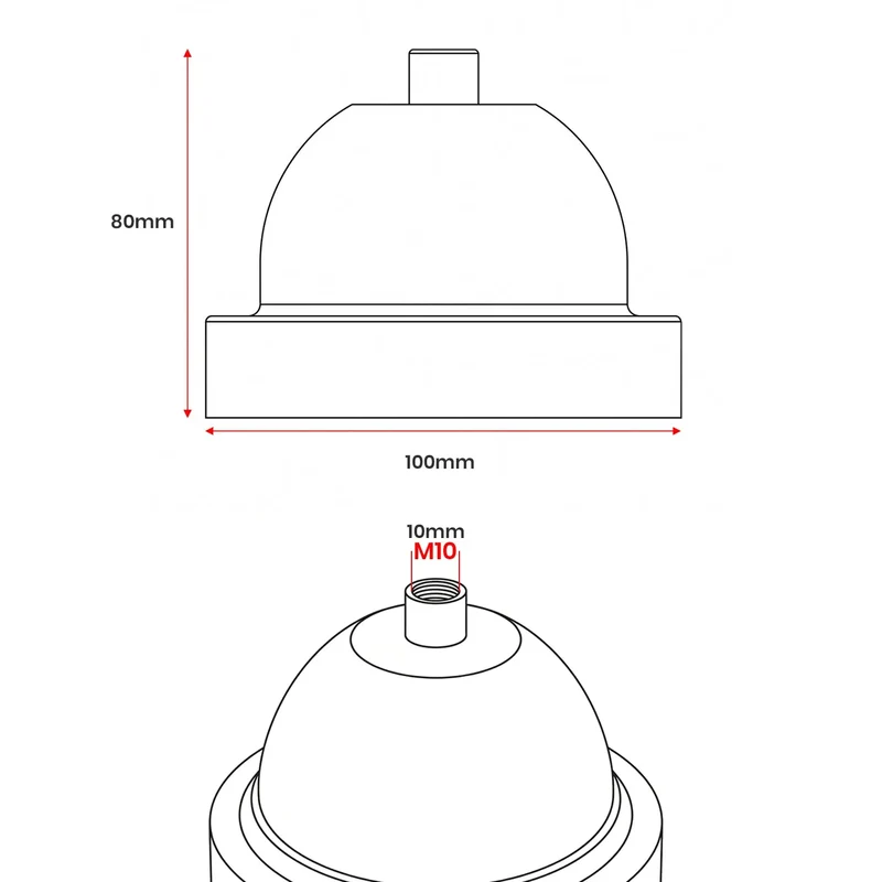 Metall Deckenrosette Ø 100 mm | M10 Gewinde Premium Deckenbaldachin Set~3899