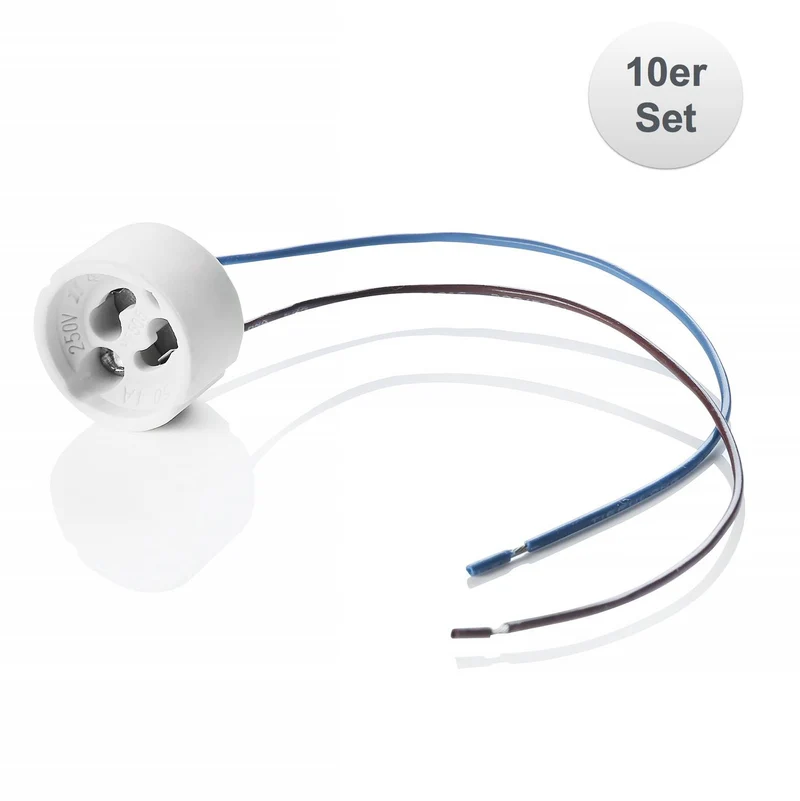 Lampenfassung GU10 230V mit Keramiksockel - 10er Set