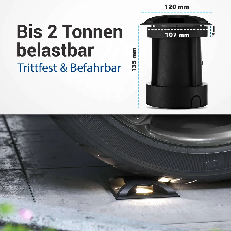 LED Bodenleuchte für außen - quadratisch Schwarz 3-flammig inkl. 5W GU10 230V