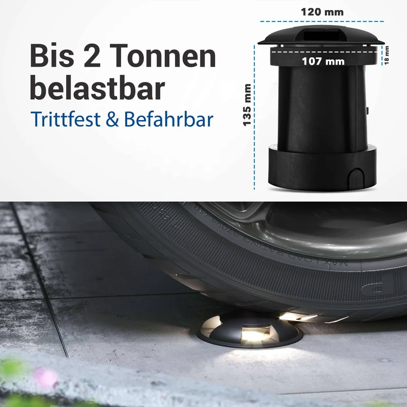 LED Bodenleuchte für außen in Schwarz 3-flammig inkl. 5W GU10 230V