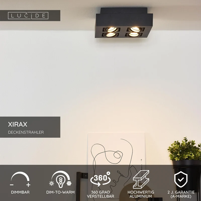 LED-Deckenstrahler Xirax 4-flammig dimmbar