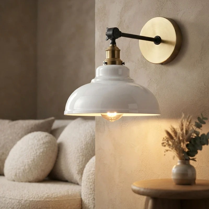 Verstellbare Wandleuchte – Vintage Werkstattlampe Industrie Wandlampe | Ø 29cm | E27 ~4060