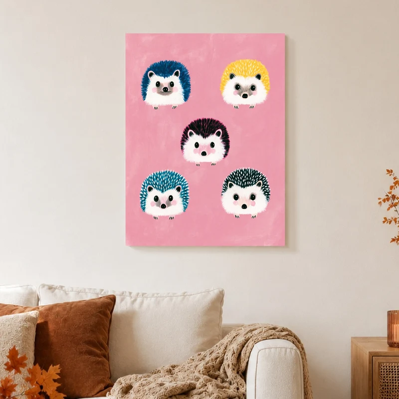 Fünf bunte Igel Poster