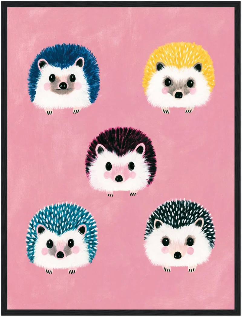 Fünf bunte Igel Poster