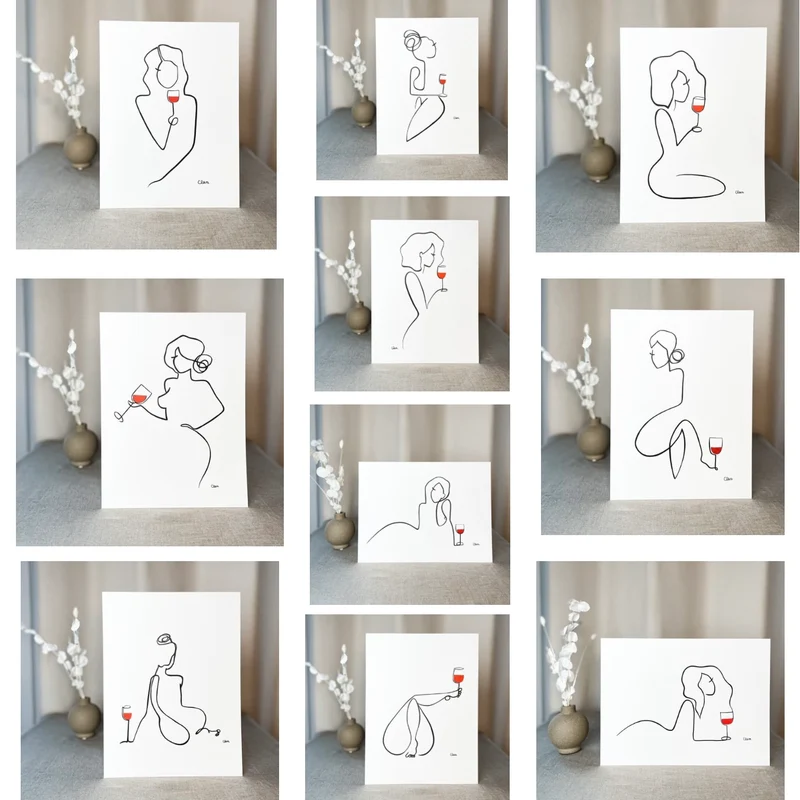 Frauen am Weinen 10er Set Rot