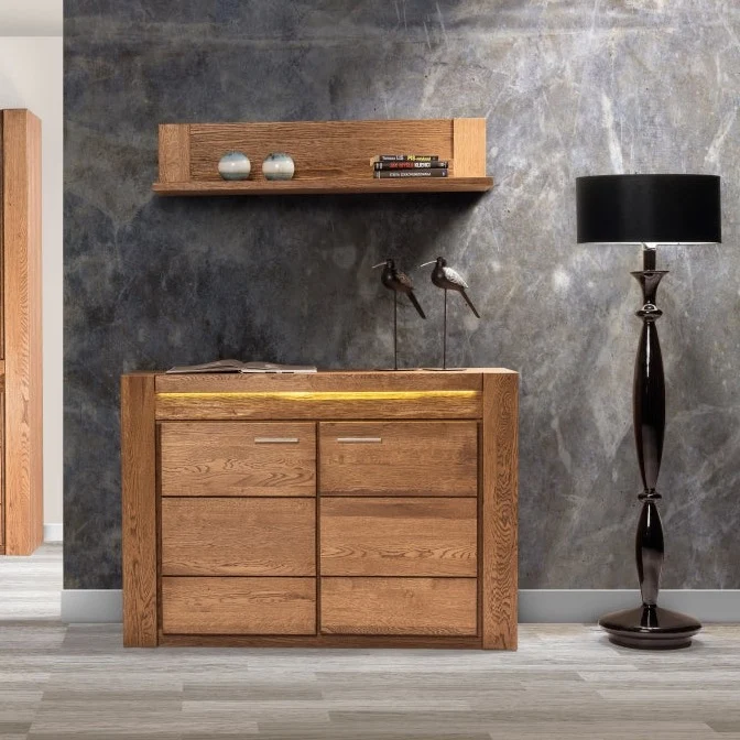 Wandregal aus rustikalem Eichenholz VELVET 34 | LoftStory