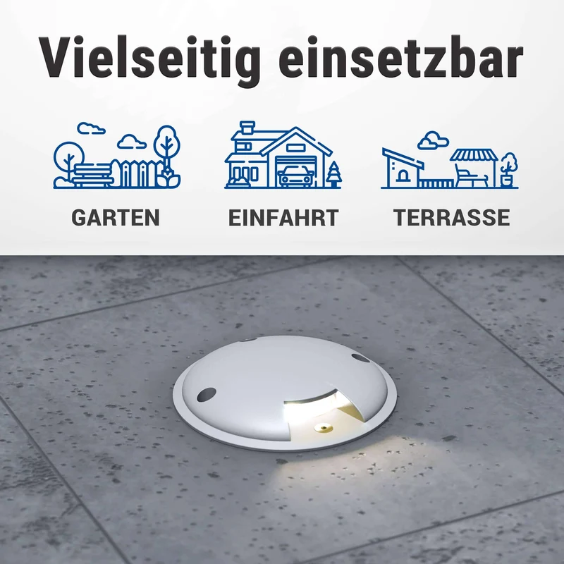 LED Bodenleuchte für außen in Grau 1-flammig inkl. 5W GU10 230V