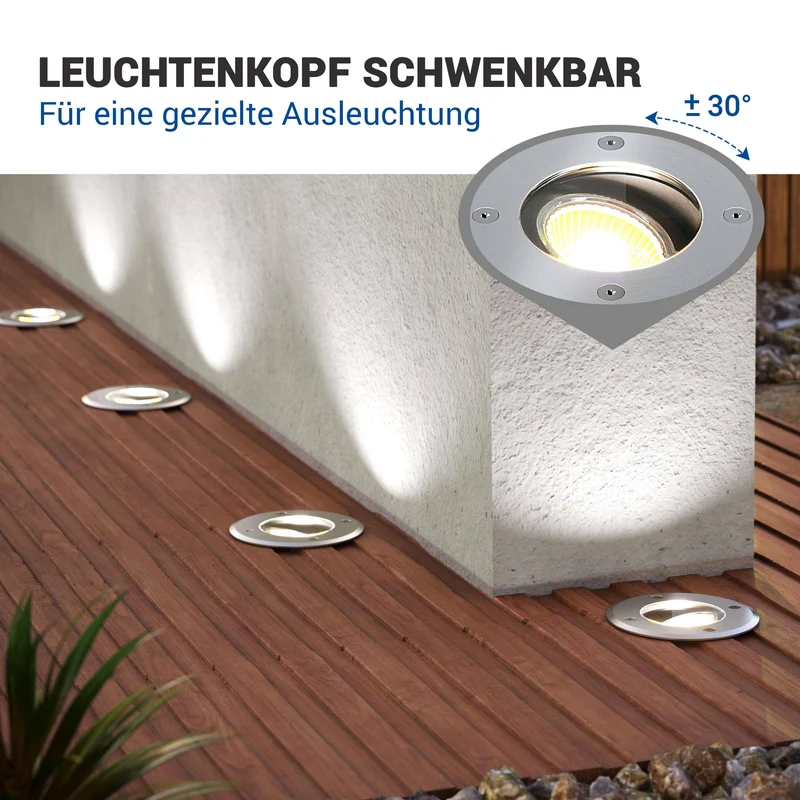 LED Bodeneinbaustrahler IP67 rund mit RGB Farbwechsel - Smart Home Alexa & Google