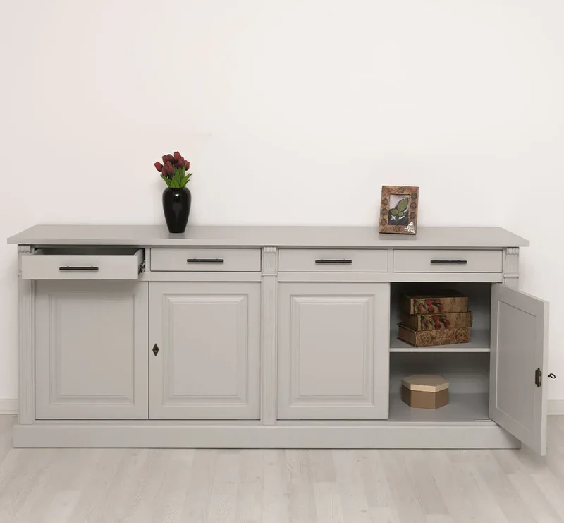 Landhaus Sideboard aus Massivholz | Kommode mit 4 Schubladen und 4 Türen