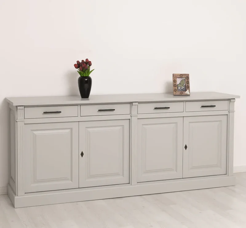 Landhaus Sideboard aus Massivholz | Kommode mit 4 Schubladen und 4 Türen