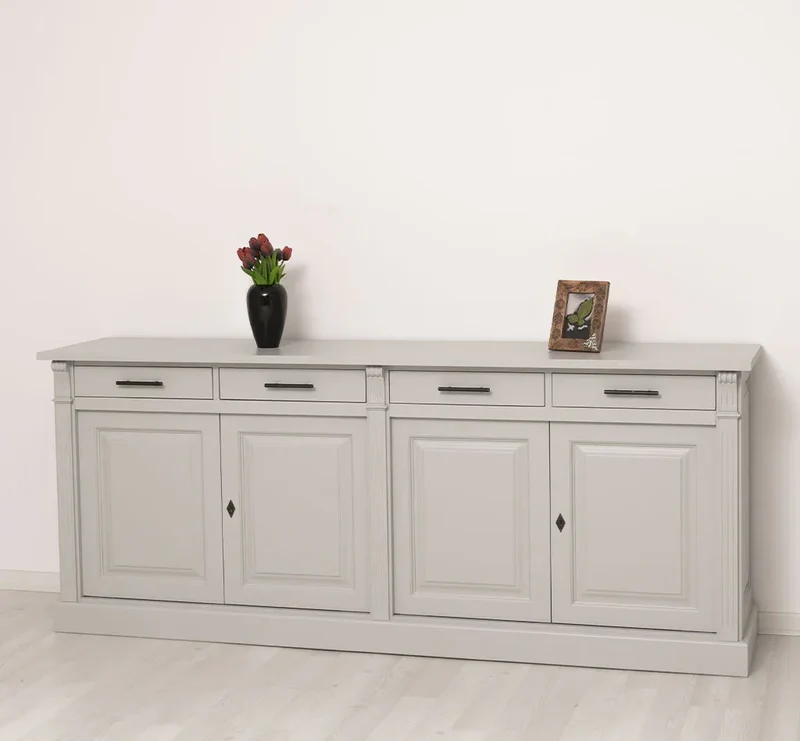 Landhaus Sideboard aus Massivholz | Kommode mit 4 Schubladen und 4 Türen