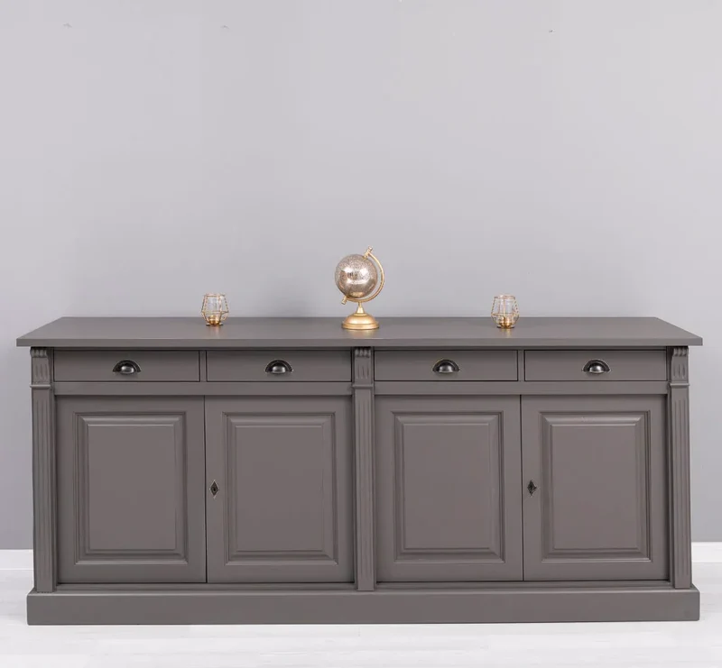 Landhaus Sideboard aus Massivholz | Kommode mit 4 Schubladen und 4 Türen