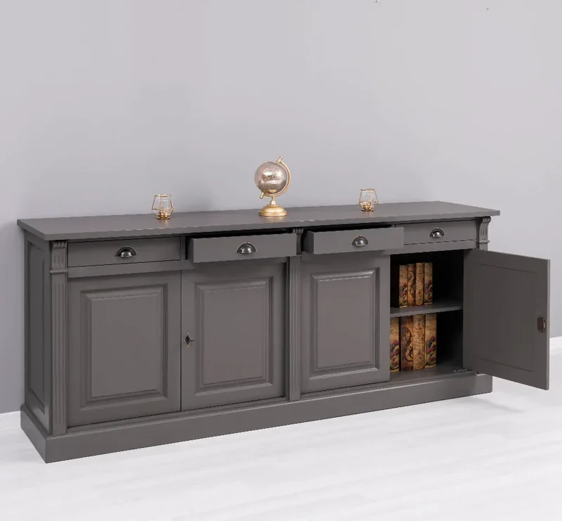 Landhaus Sideboard aus Massivholz | Kommode mit 4 Schubladen und 4 Türen