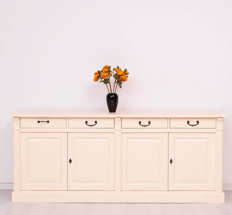 Landhaus Sideboard aus Massivholz | Kommode mit 4 Schubladen und 4 Türen