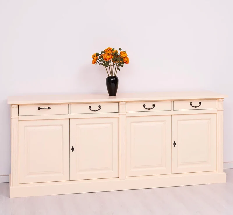 Landhaus Sideboard aus Massivholz | Kommode mit 4 Schubladen und 4 Türen