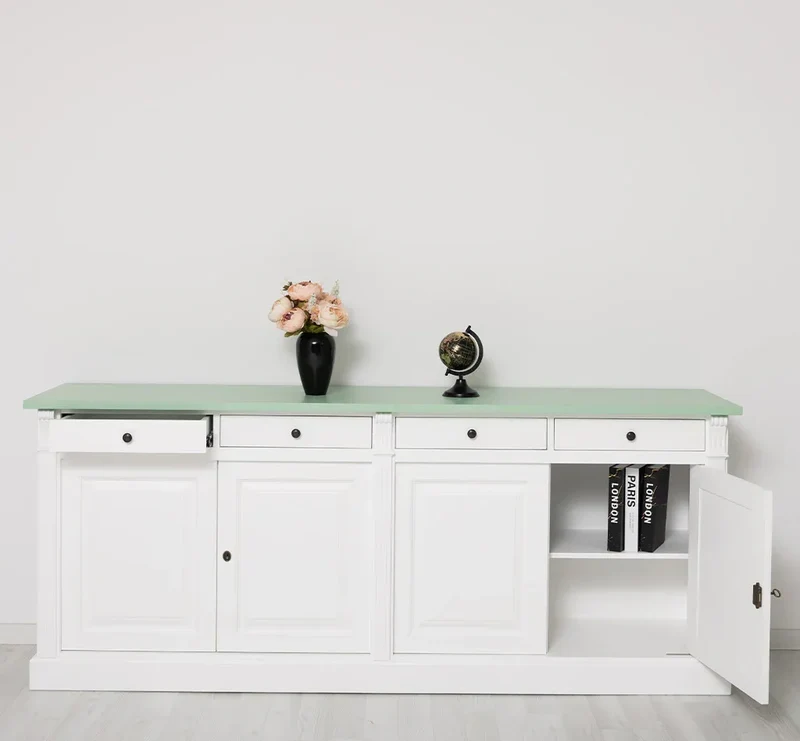Landhaus Sideboard aus Massivholz | Kommode mit 4 Schubladen und 4 Türen