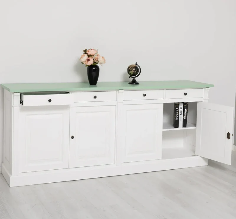 Landhaus Sideboard aus Massivholz | Kommode mit 4 Schubladen und 4 Türen