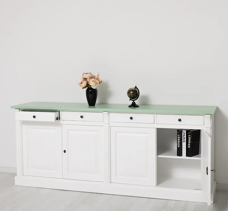 Landhaus Sideboard aus Massivholz | Kommode mit 4 Schubladen und 4 Türen