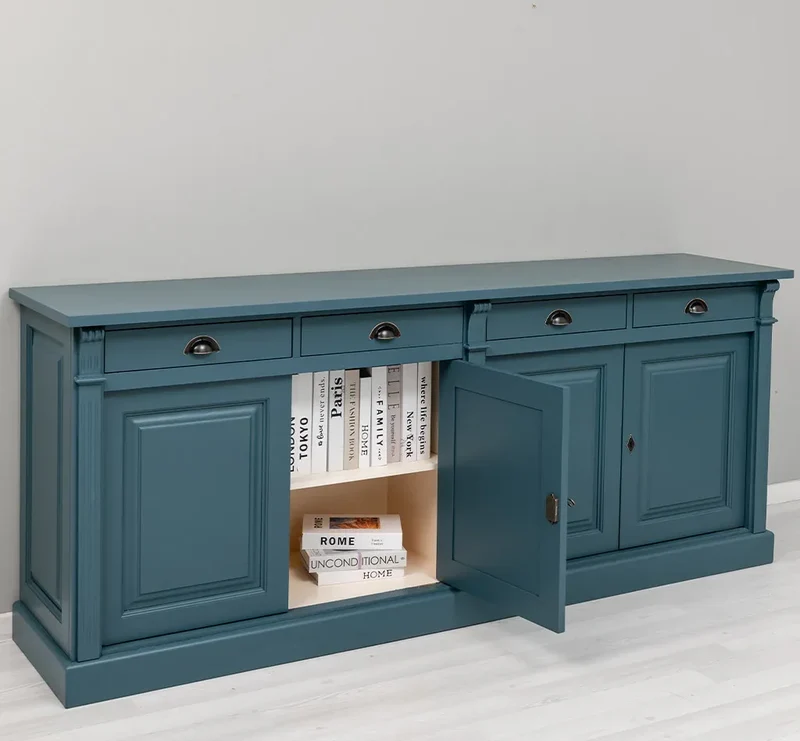Landhaus Sideboard aus Massivholz | Kommode mit 4 Schubladen und 4 Türen
