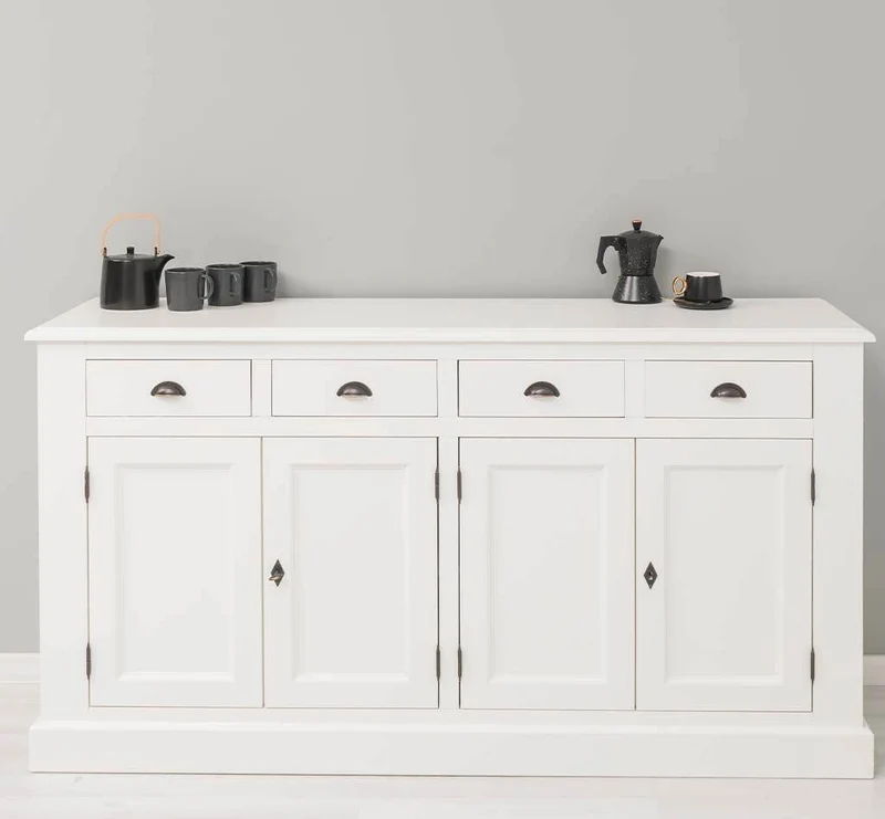Landhaus Sideboard aus Massivholz | Kommode mit 4 Schubladen und 4 Türen