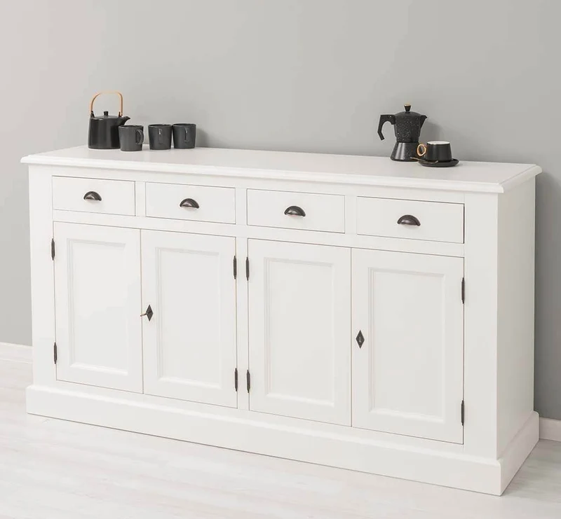 Landhaus Sideboard aus Massivholz | Kommode mit 4 Schubladen und 4 Türen