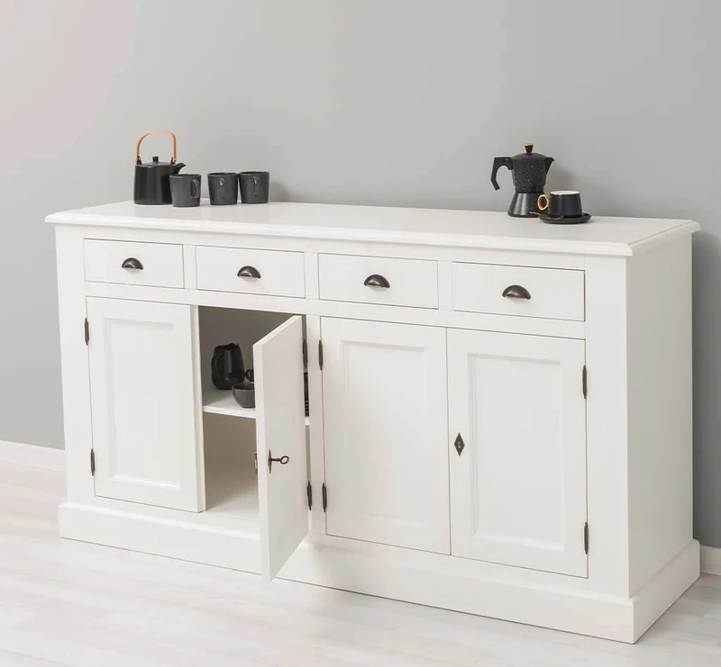 Landhaus Sideboard aus Massivholz | Kommode mit 4 Schubladen und 4 Türen
