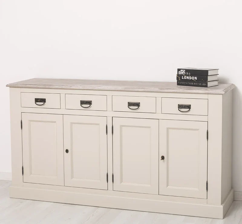 Landhaus Sideboard aus Massivholz | Kommode mit 4 Schubladen und 4 Türen