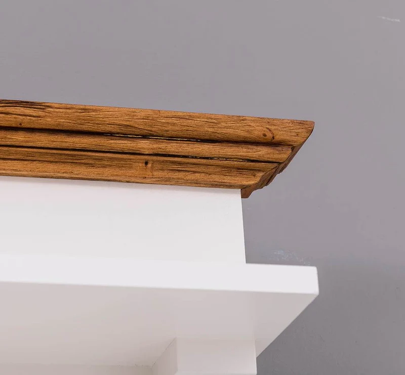 Schmale Garderobe aus Massivholz mit Ablage und 3 Haken