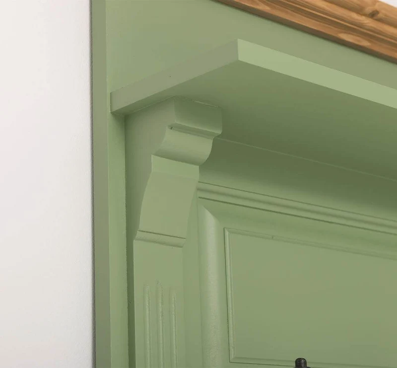 Schmale Garderobe aus Massivholz mit Ablage und 3 Haken